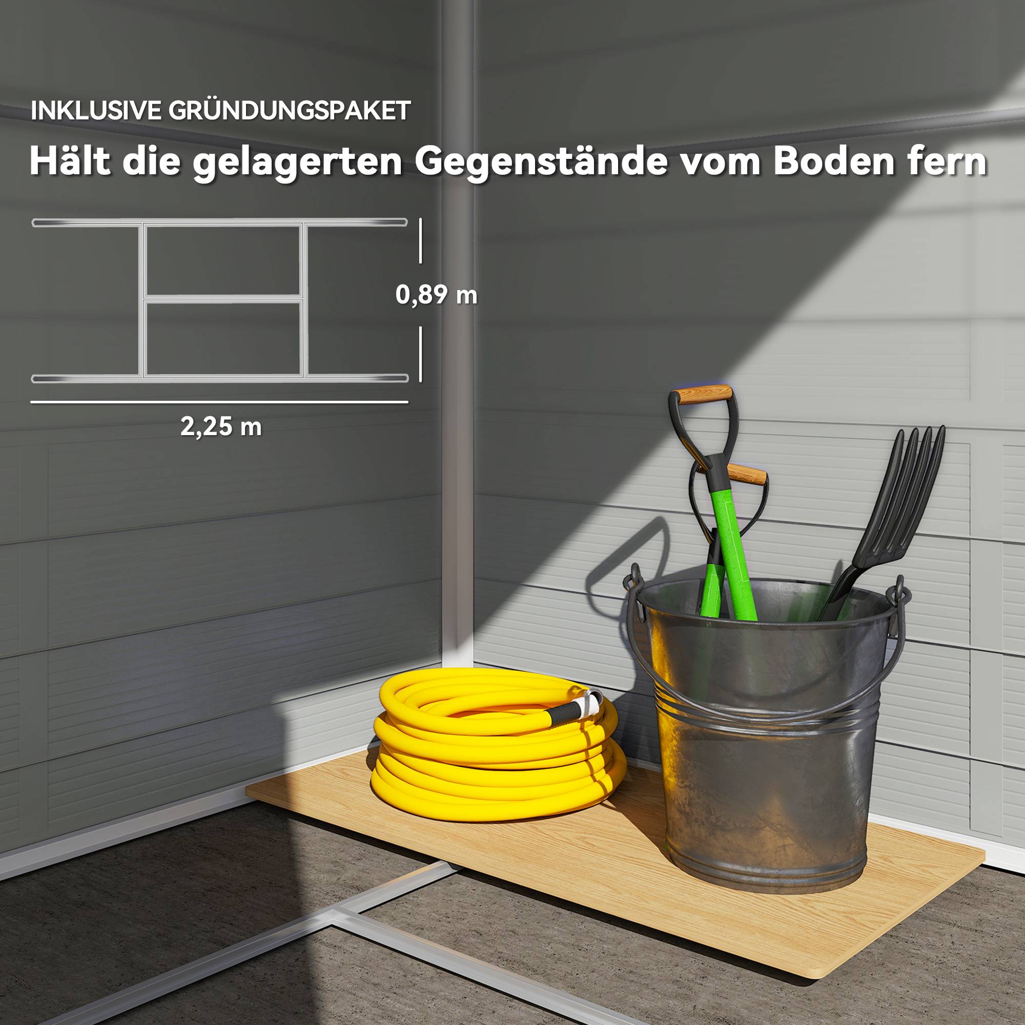 Abri 4,1m² jardin toit double pente 240x190x180/228cm - Image 8