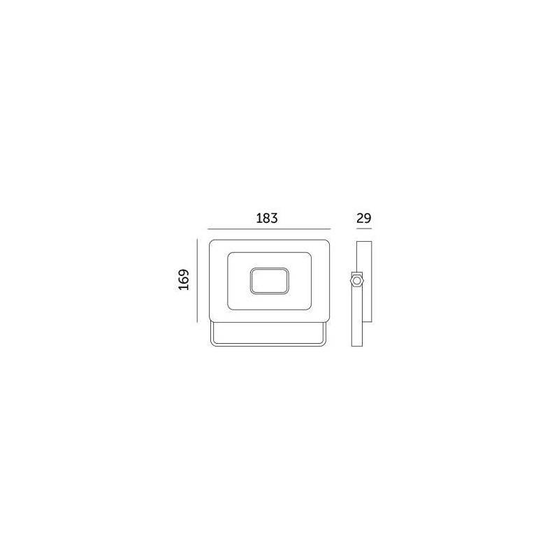 Projecteur LED 50W IP65 extérieur blanc naturel 4000k structure noir - Image 2