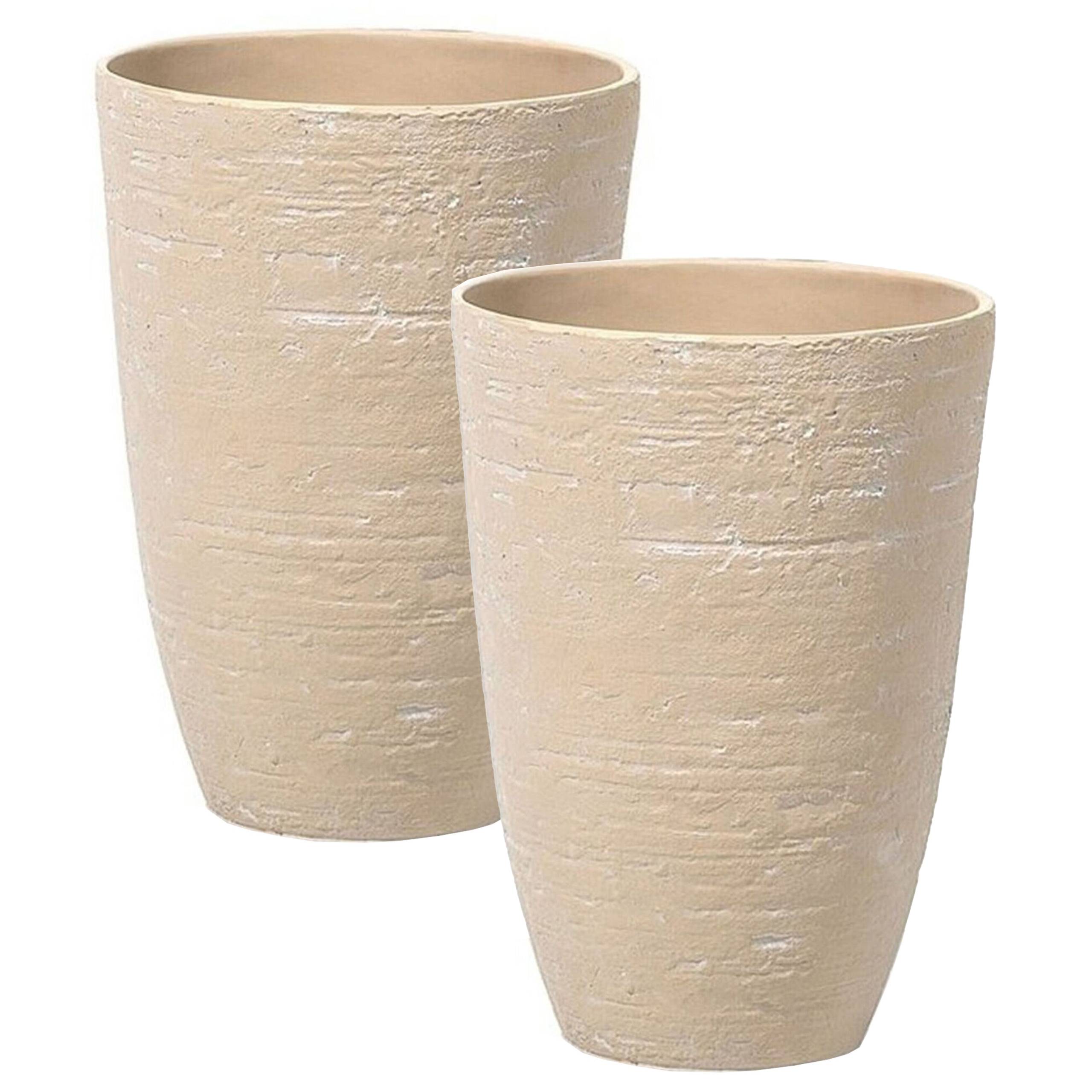 Beliani - Cache-pot d'extérieur Fibre d'argile Beige CAMIA - Beliani - Image 2
