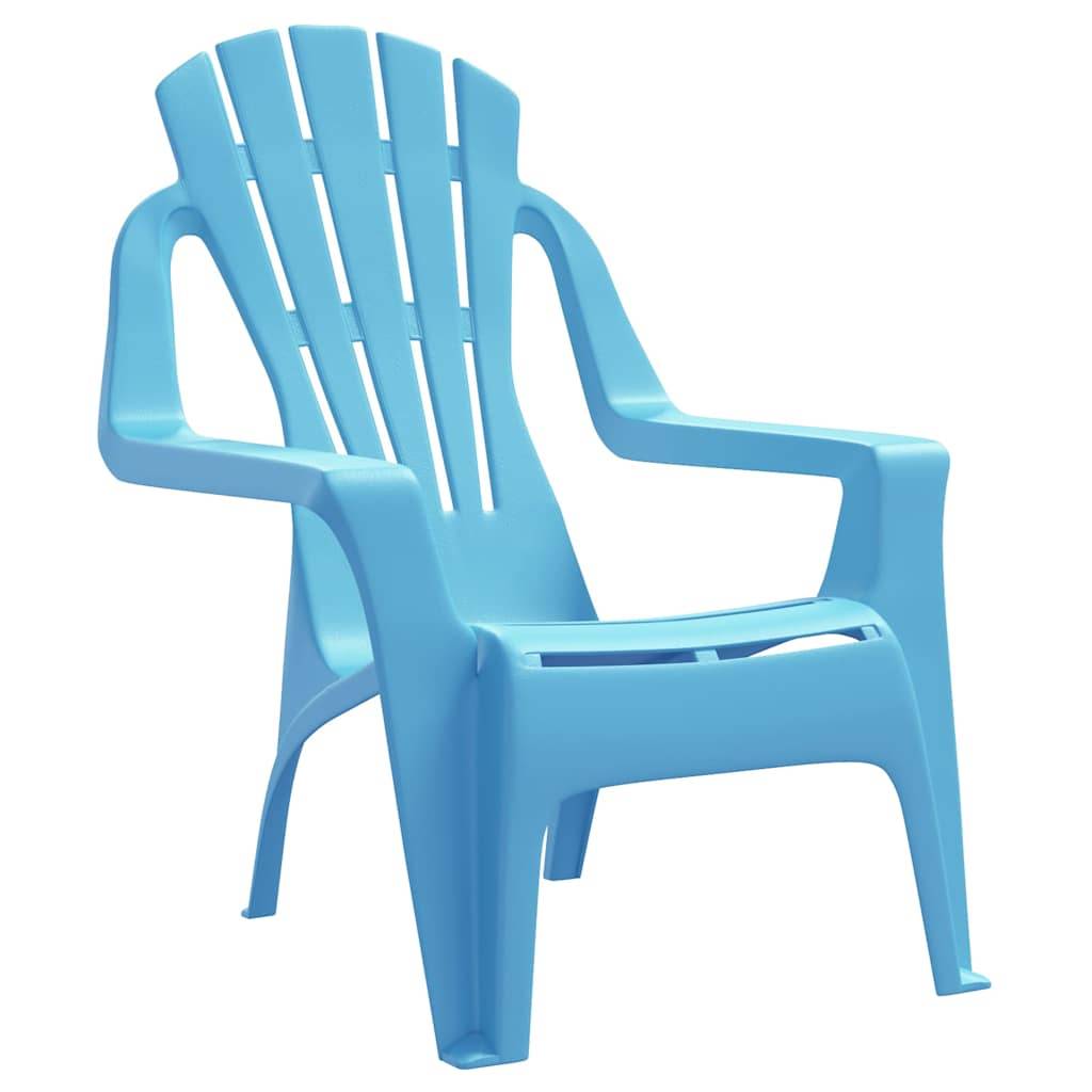 Lot de 2 Mini Chaises d'Extérieur pour Enfants Polypropylène avec Accoudoirs Jardin Bleu – ComfortXL Outdoor Living - Image 3