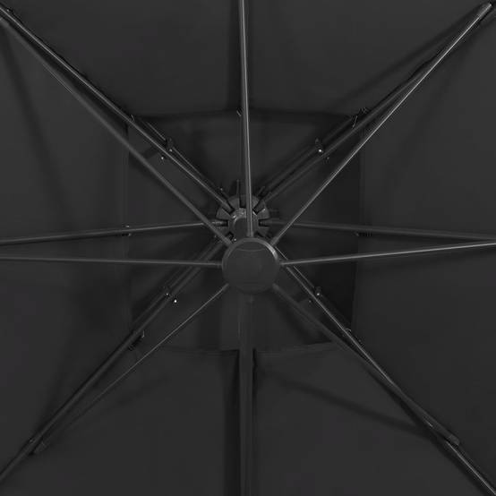 Parasol déporté aluminium noir 300 x 300 x 258 cm - PANGIVO - Image 8