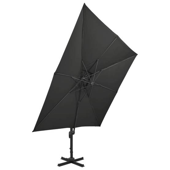 Parasol déporté aluminium noir 300 x 300 x 258 cm - PANGIVO - Image 2