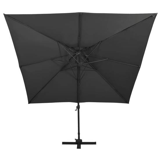Parasol déporté aluminium noir 300 x 300 x 258 cm - PANGIVO - Image 3