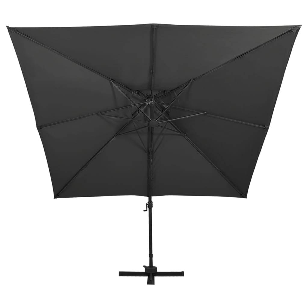 Parasol déporté aluminium noir 300 x 300 x 258 cm - PANGIVO - Image 3