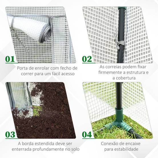 Serre verticale acier pour terrasse protection plantes 100x50x150cm blanc - ComfortXL Outdoor Living - Image 6