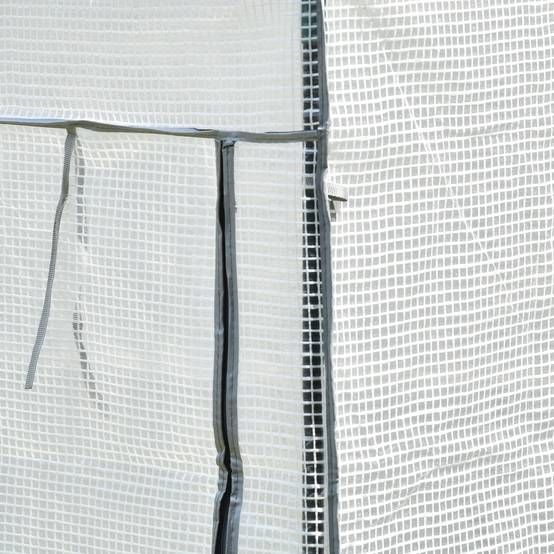 Serre verticale acier pour terrasse protection plantes 100x50x150cm blanc - ComfortXL Outdoor Living - Image 9
