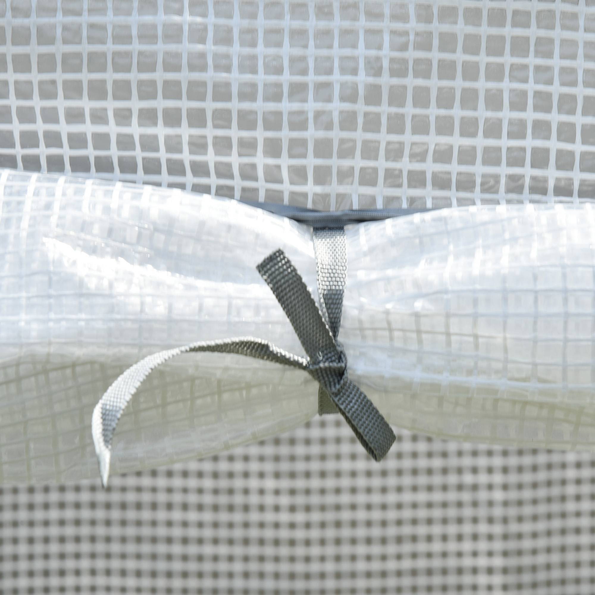 Serre verticale acier pour terrasse protection plantes 100x50x150cm blanc - ComfortXL Outdoor Living - Image 10