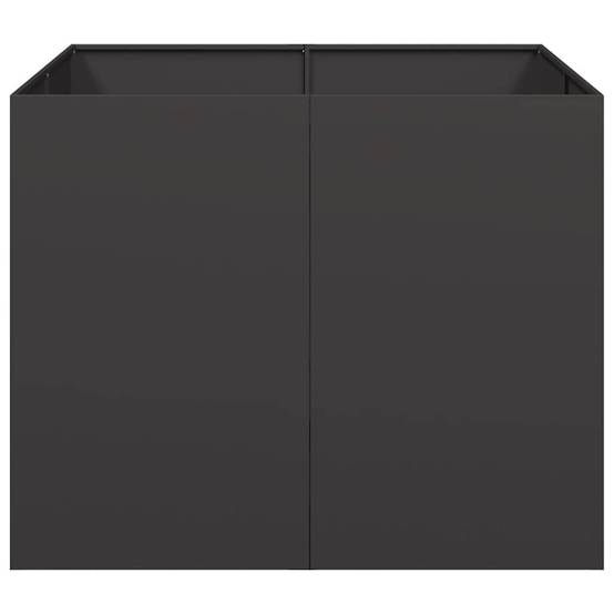 Jardinière | Pot de fleurs | Cache-pot | Bac à fleurs noir 100x100x80 cm acier - Image 4