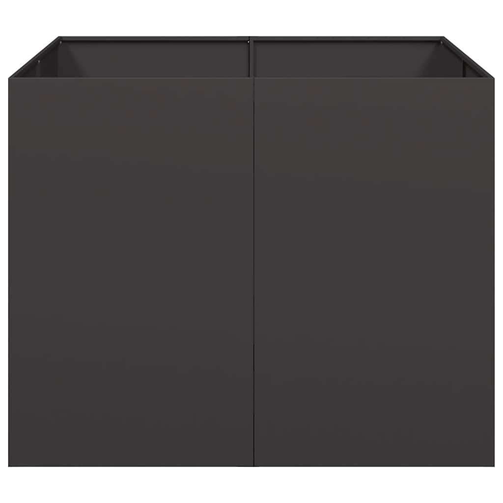 Jardinière | Pot de fleurs | Cache-pot | Bac à fleurs noir 100x100x80 cm acier - Image 4