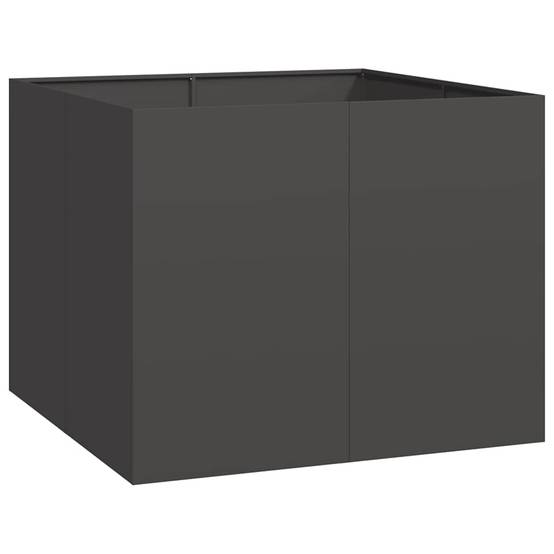 Jardinière | Pot de fleurs | Cache-pot | Bac à fleurs noir 100x100x80 cm acier - Image 1
