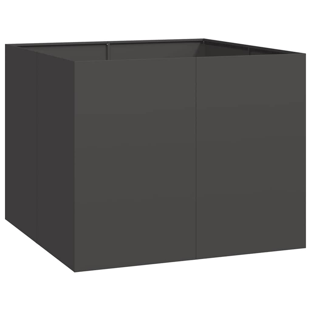 Jardinière | Pot de fleurs | Cache-pot | Bac à fleurs noir 100x100x80 cm acier - Image 1