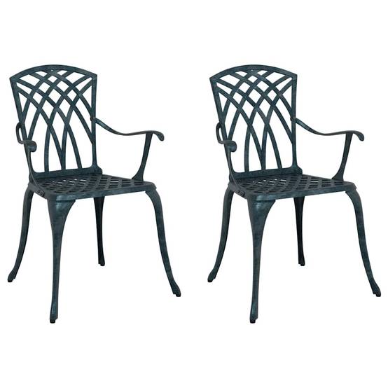 Chaise de jardin aluminium vert 53 x 51 x 88,5 cm - PANGIVO - Image 2