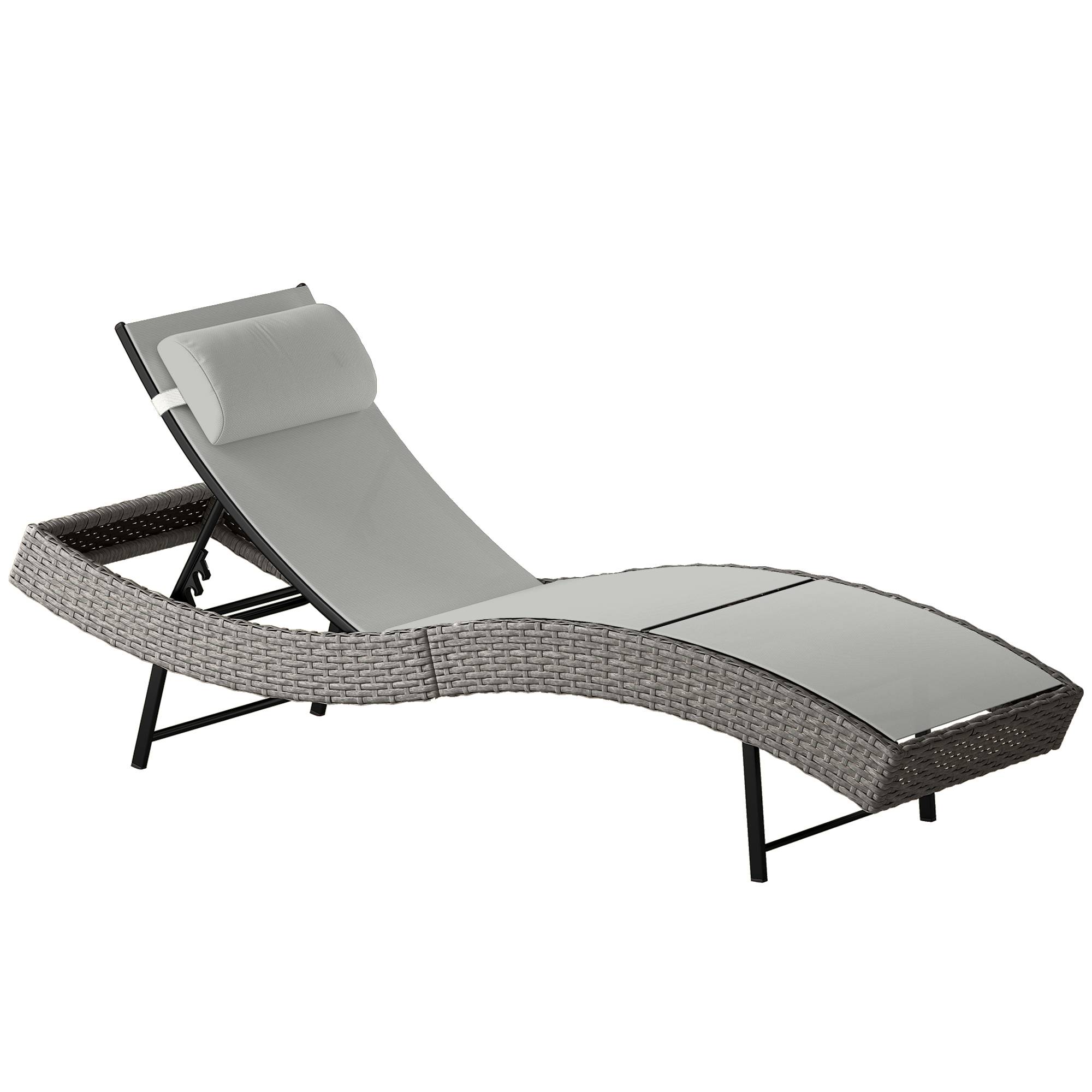 ComfortXL - Bain de soleil transat résine tressée dossier réglable jardin piscine gris clair - ComfortXL Outdoor Living - Image 1