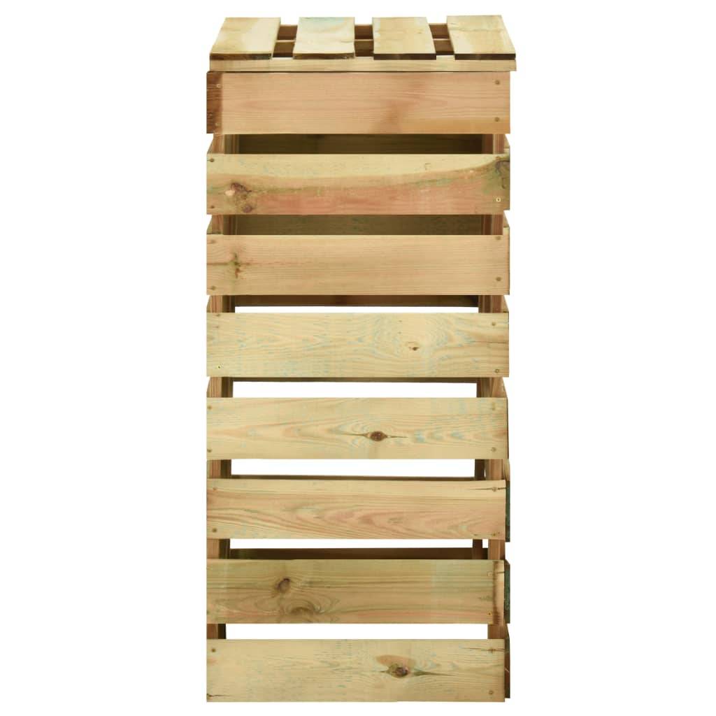 ComfortXL - Lot de 4 Composteurs Jardin Bois Pin Imprégné à Lattes 80x50x100 cm Grande Capacité Brun - ComfortXL Outdoor Living - Image 5