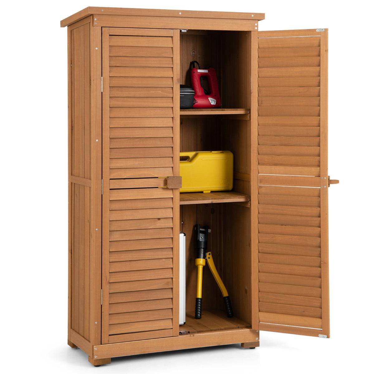 Abri de jardin en bois 87 x 42 x 160 cm grand espace de rangement toit en asphalte design moderne en bois naturel