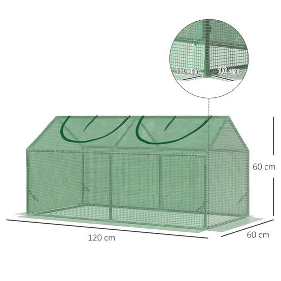 PANGIVO - Serre mini pour tomates et plantes, PE, verte, 120 x 60 x 60 cm - PANGIVO - Image 3
