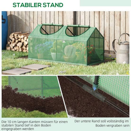 PANGIVO - Serre mini pour tomates et plantes, PE, verte, 120 x 60 x 60 cm - PANGIVO - Image 6