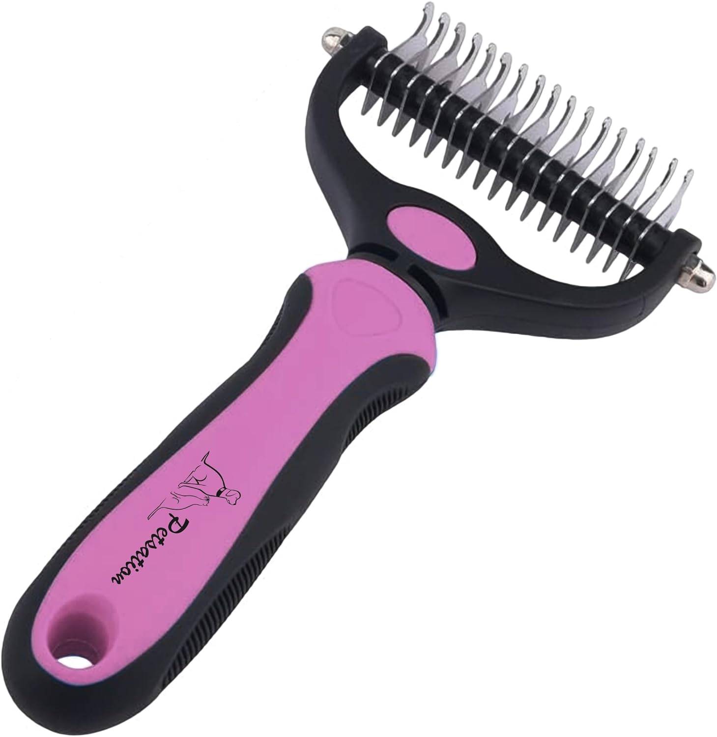 Petsation - Brosse Chien - Chat – Râteau de toilettage (rosé) - Petsation - Image 1