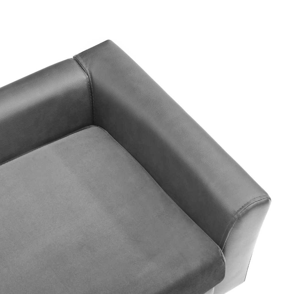 Vidaxl - Canapé pour chien Gris 60x43x30 cm Peluche et similicuir vidaXL 170959 - Image 4