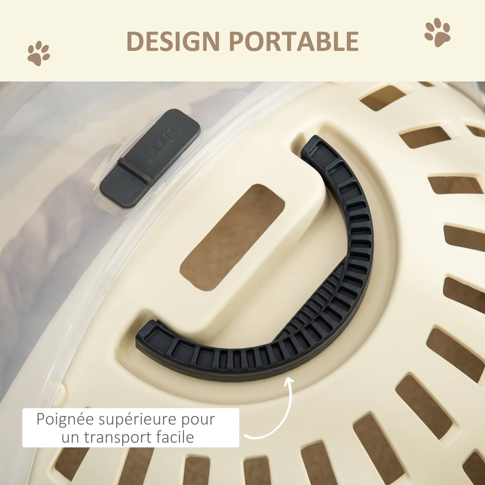ComfortXL - Niche de transport PP peluche pour chat et petit chien repos voyage 41x35cm Beige - ComfortXL Outdoor Living - Image 7