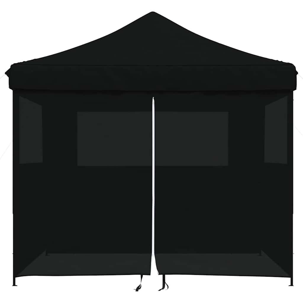 Tente de réception pliable acier et tissu noir 292 x 292 x 315 cm - PANGIVO - Image 3