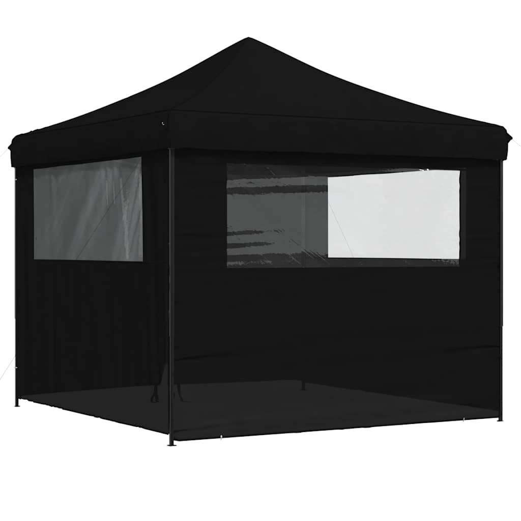 Tente de réception pliable acier et tissu noir 292 x 292 x 315 cm - PANGIVO - Image 4