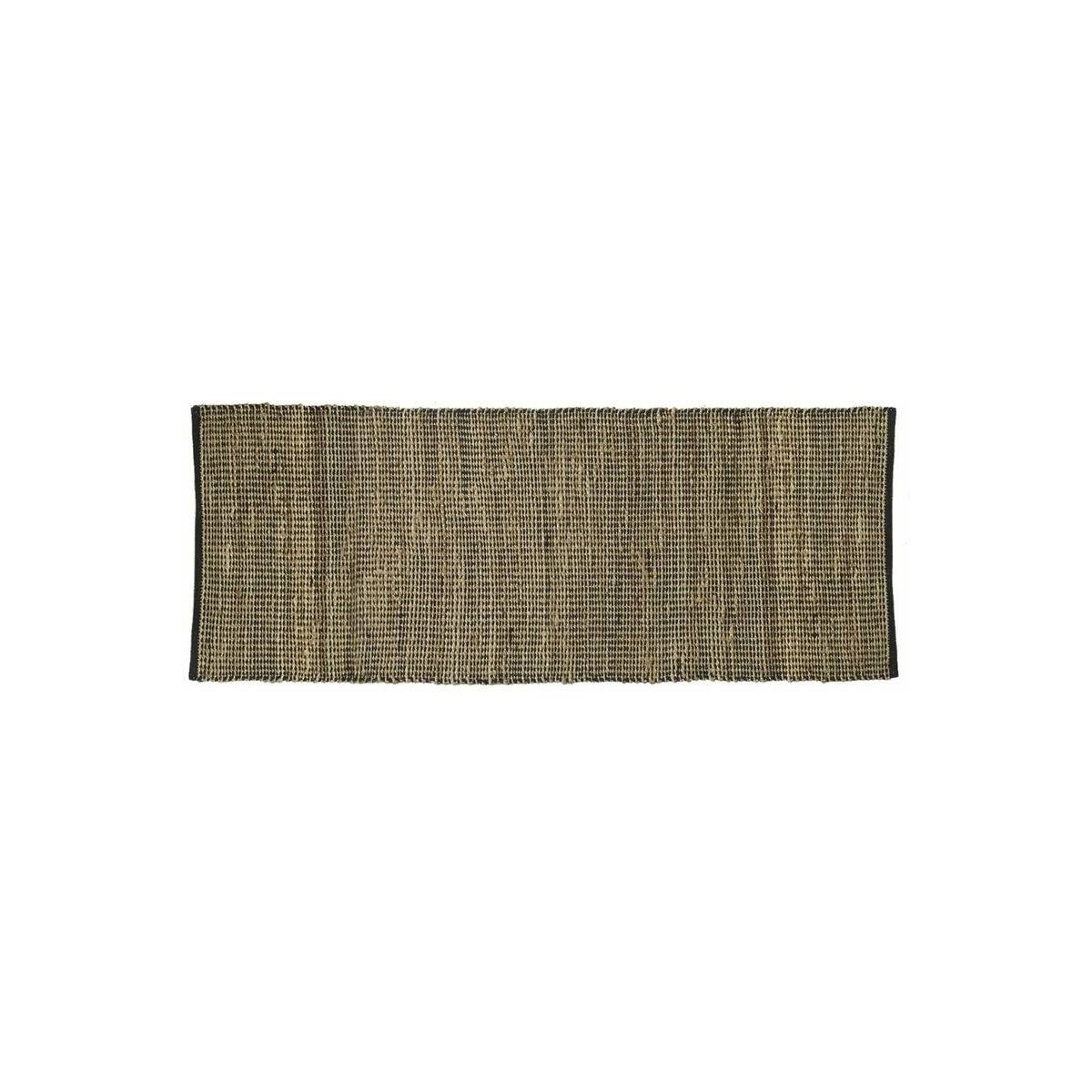 Aubry Gaspard - Tapis rectangulaire en jute et coton noir - Image 1