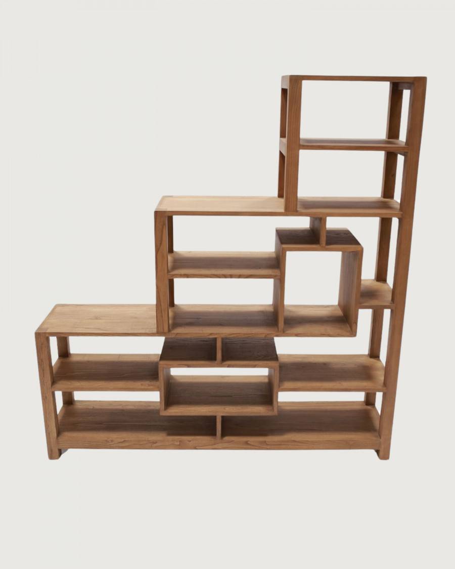 Aiko - Étagère en bois de teck escalier - UNIQKA - Image 3