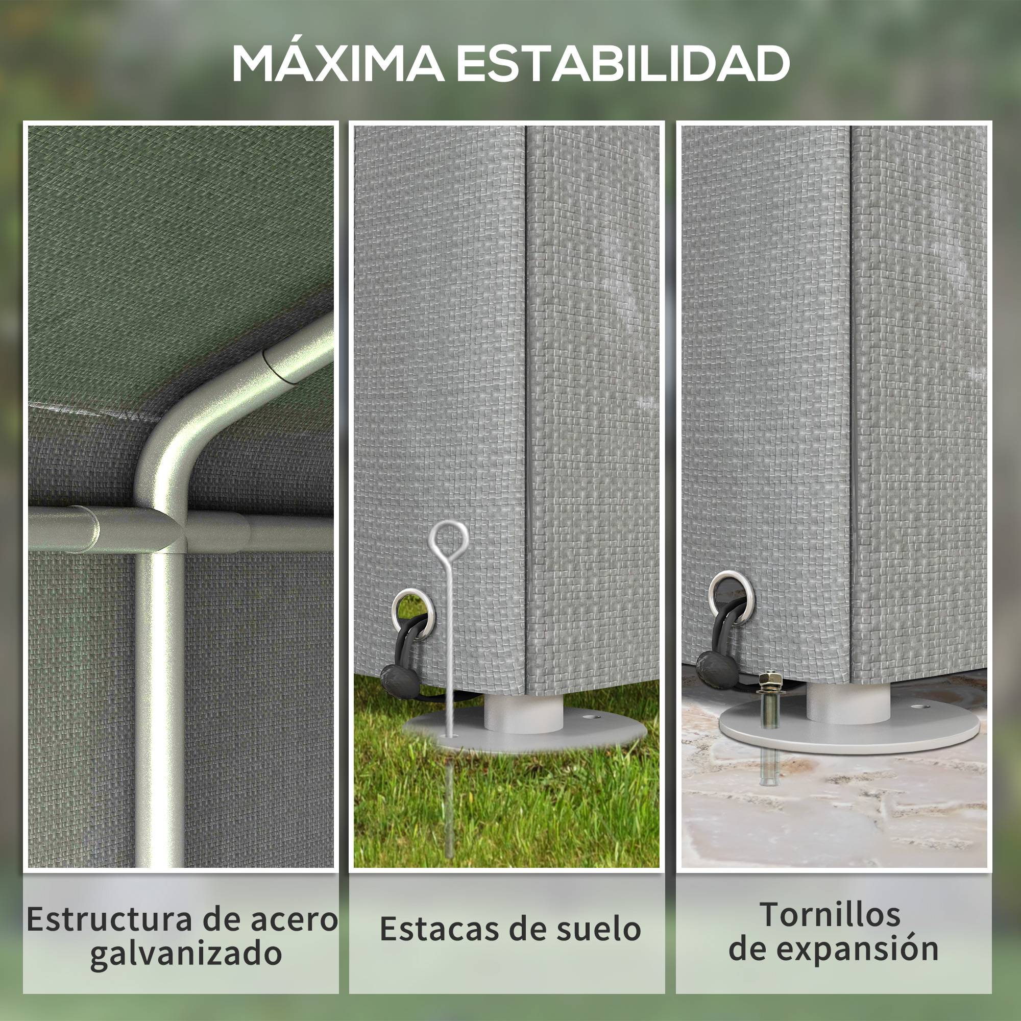 Abri de jardin pour vélos 1,6 x 2,2 x 1,7 m, 2 compartiments, porte zippée, imperméable, anti-UV, gris clair - Image 7