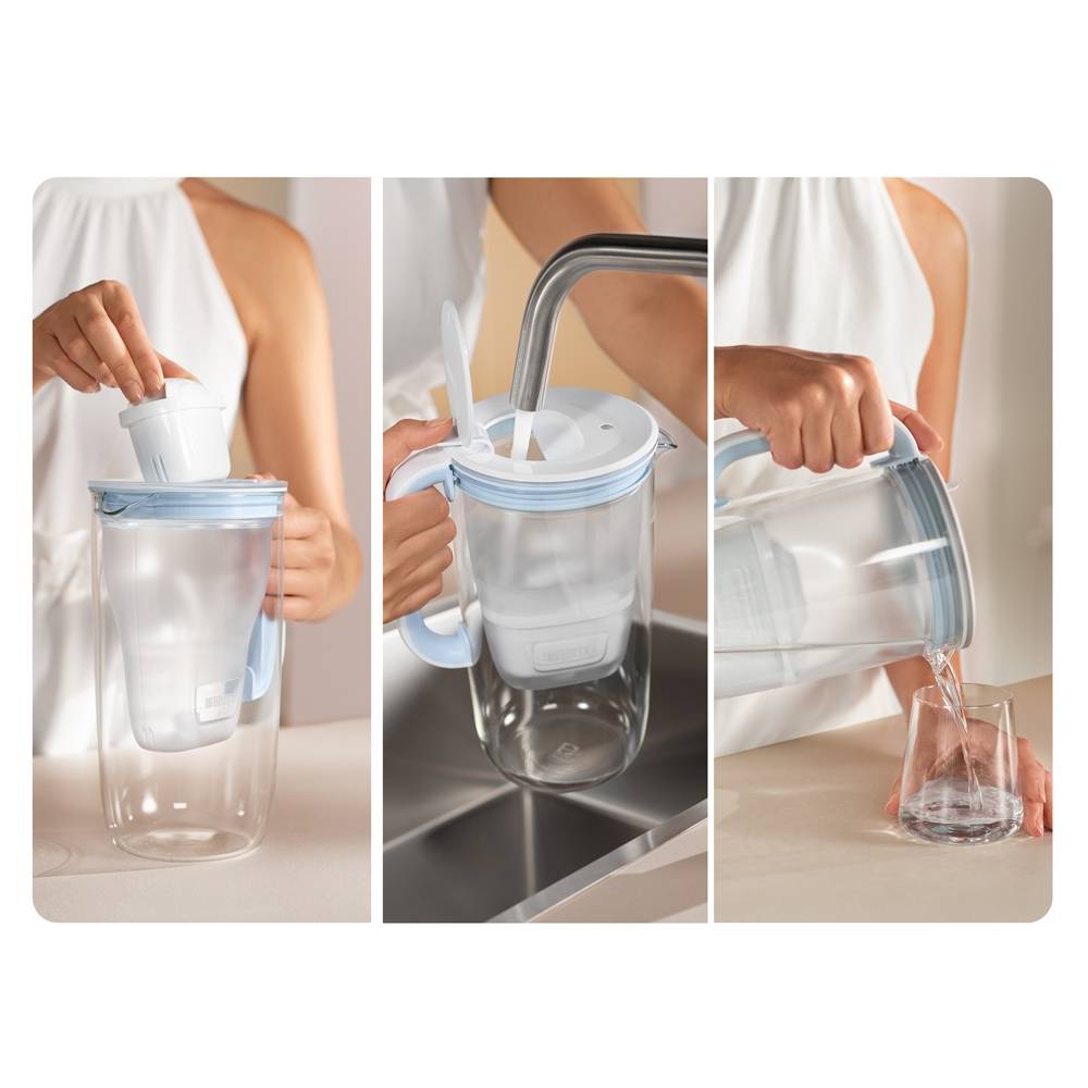 Carafe filtrante en verre 2,5 dont 1,5L d'eau filtrée avec filtre - Image 2