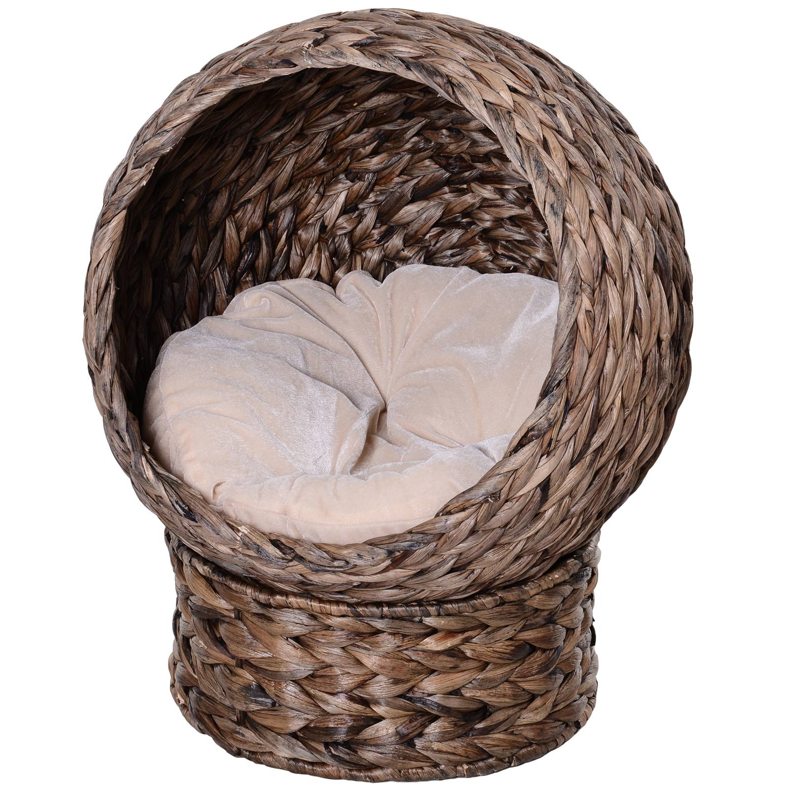Panier pour chat jacinthe d'eau marron et beige 50 x 42 x 60 cm - PANGIVO - Image 2