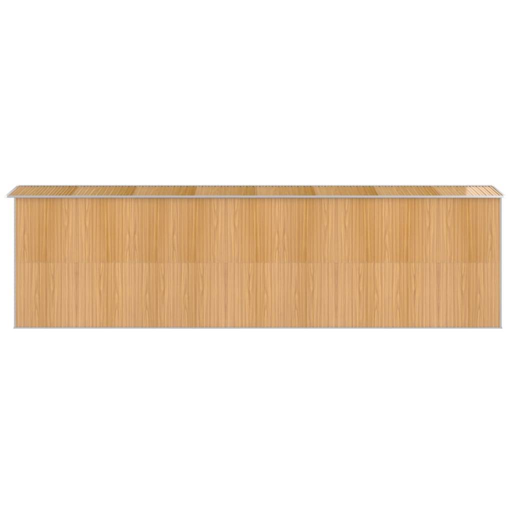 Vidaxl - Abri de jardin Marron clair 192x689x223 cm Acier galvanisé 13.2m² vidaXL 3147477 - Image 6