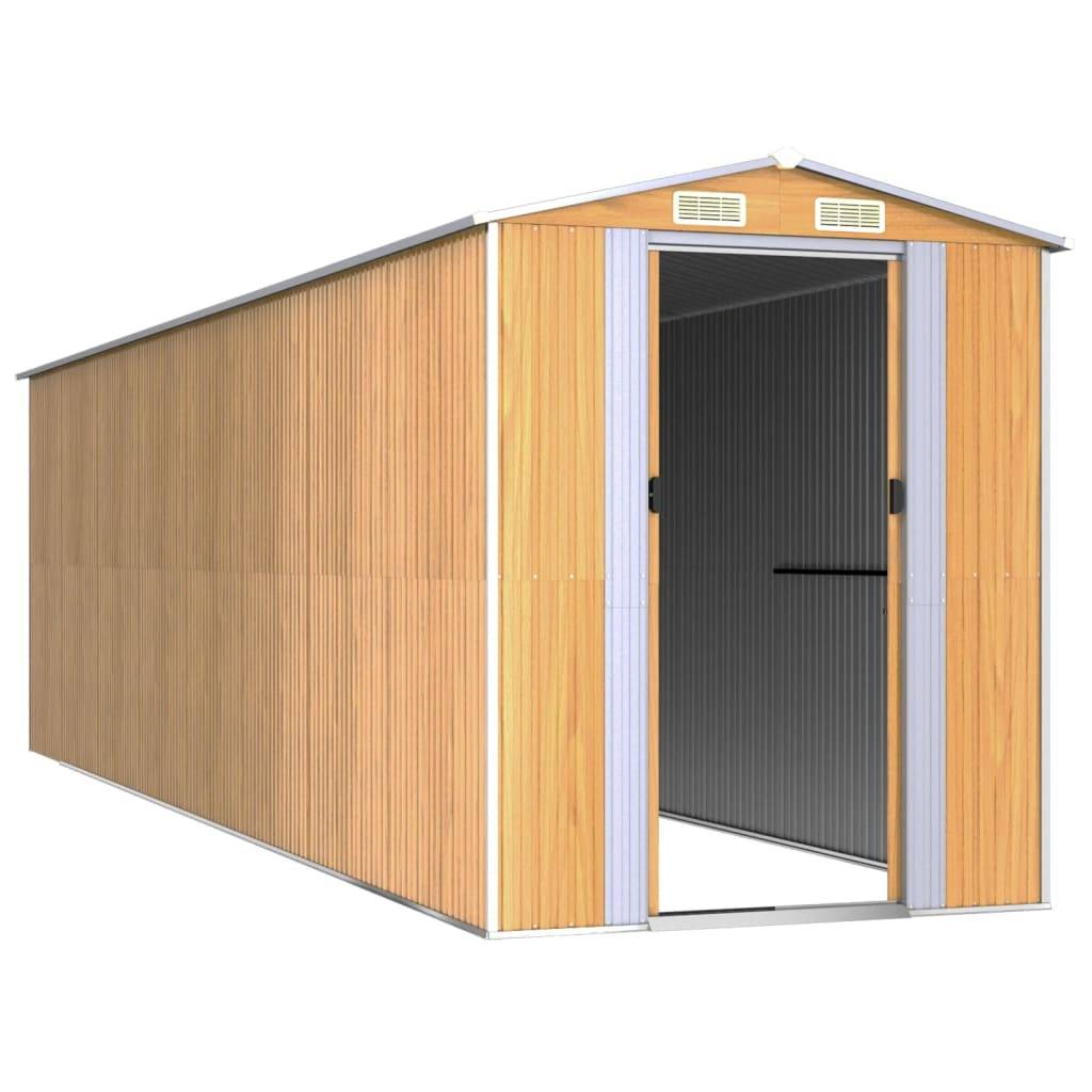 Vidaxl - Abri de jardin Marron clair 192x689x223 cm Acier galvanisé 13.2m² vidaXL 3147477 - Image 8