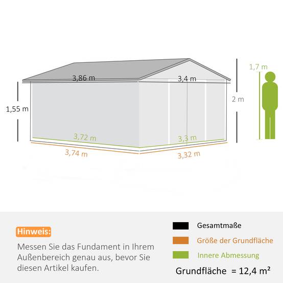Sans Marque - Abri jardin étanche outils jardin fenêtres aération portes coulissantes acier vert foncé - Image 5