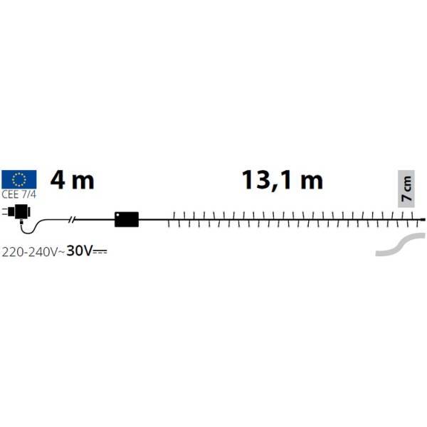 Lotti - Guirlande lumineuse 13M 8 modes 180 miniLED ambré câble transparent Lotti - Image 2