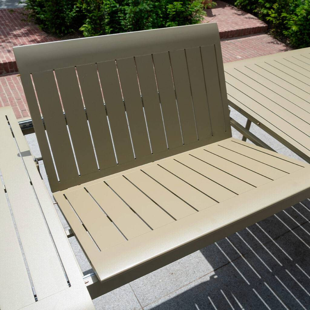 Wilsa Garden - Ensemble de jardin extensible 6/10p en aluminium Kaki clair 8 fauteuils et coussin Beige chiné HAVANA - Image 7