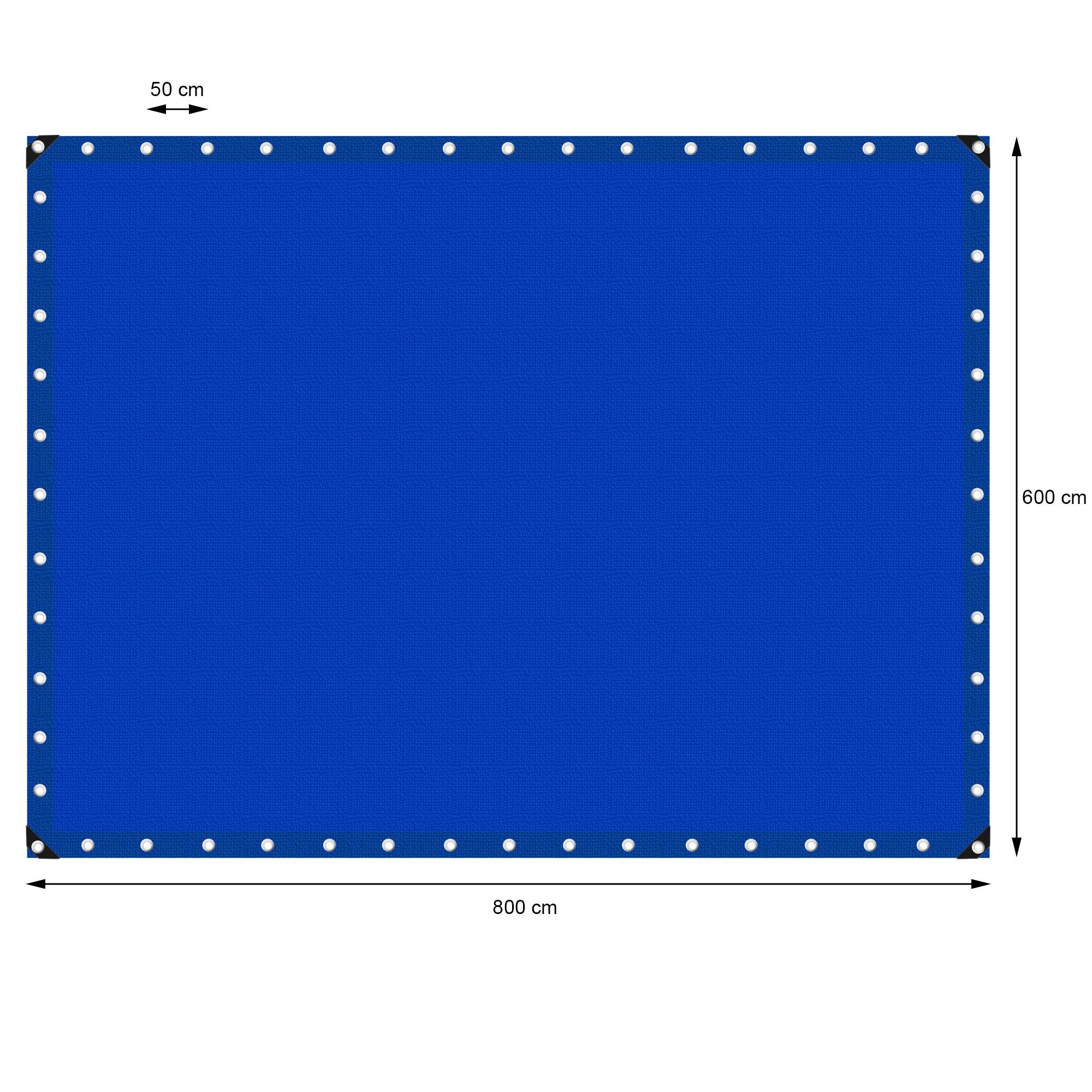 Ecd-Germany - Bâche de Protection Imperméable à l'Eau avec Oeillets - 6x8m 48m² 180g/m²- Polyéthylène PE Bleu- Résistant à la Moisissure - Image 5