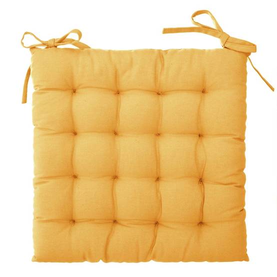 Atmosphera - Galette de chaise "Otto" jaune 38x38cm - Atmosphera Créateur d'intérieur - Image 3