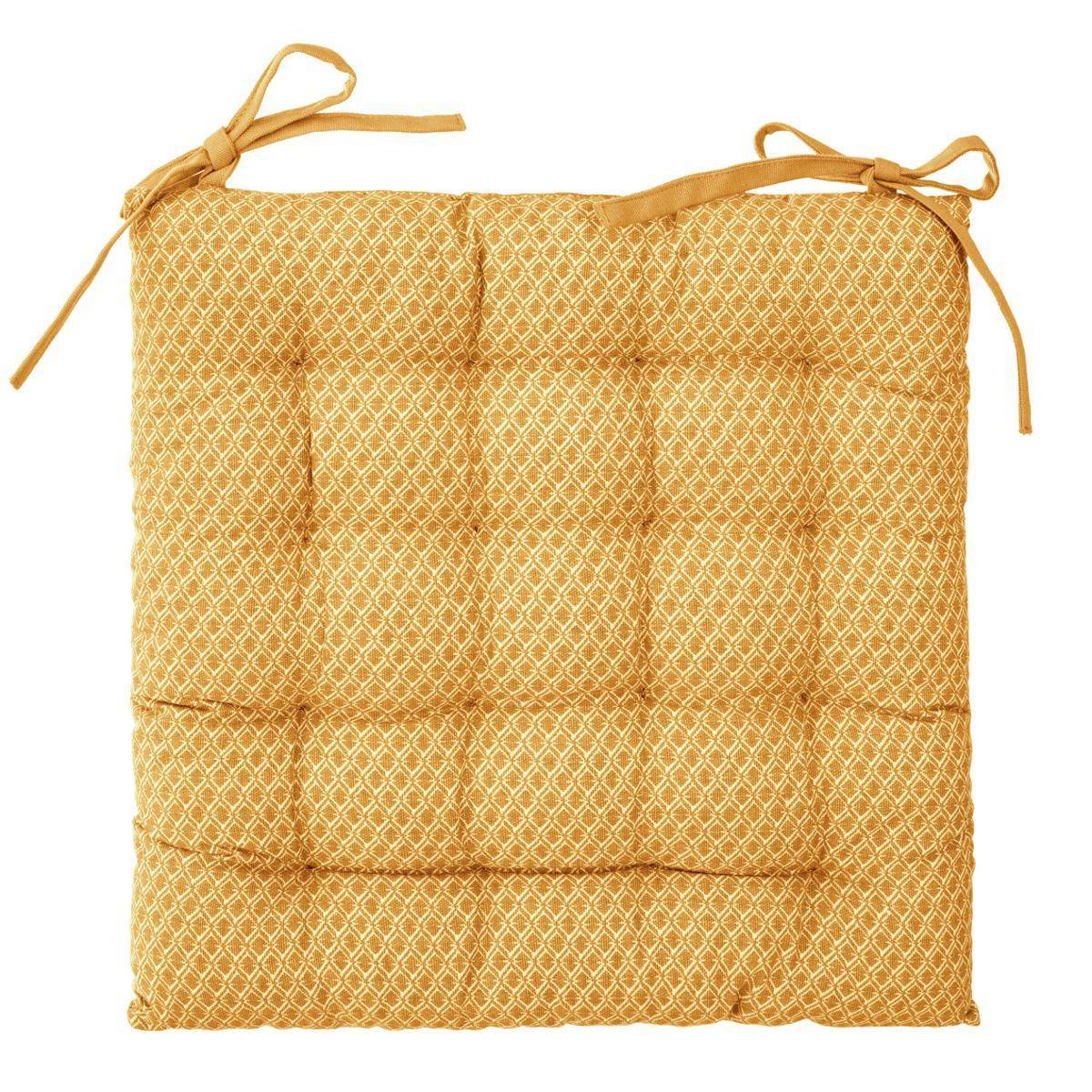 Atmosphera - Galette de chaise "Otto" jaune 38x38cm - Atmosphera Créateur d'intérieur - Image 2