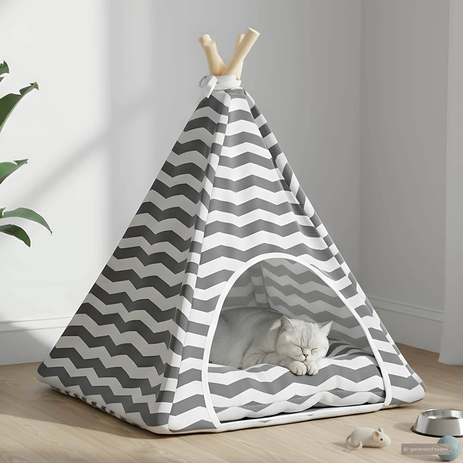 Vidaxl - Teepee pour animaux de compagnie avec coussin 50 x 50 x 60 cm vidaXL 42020256 - Image 1