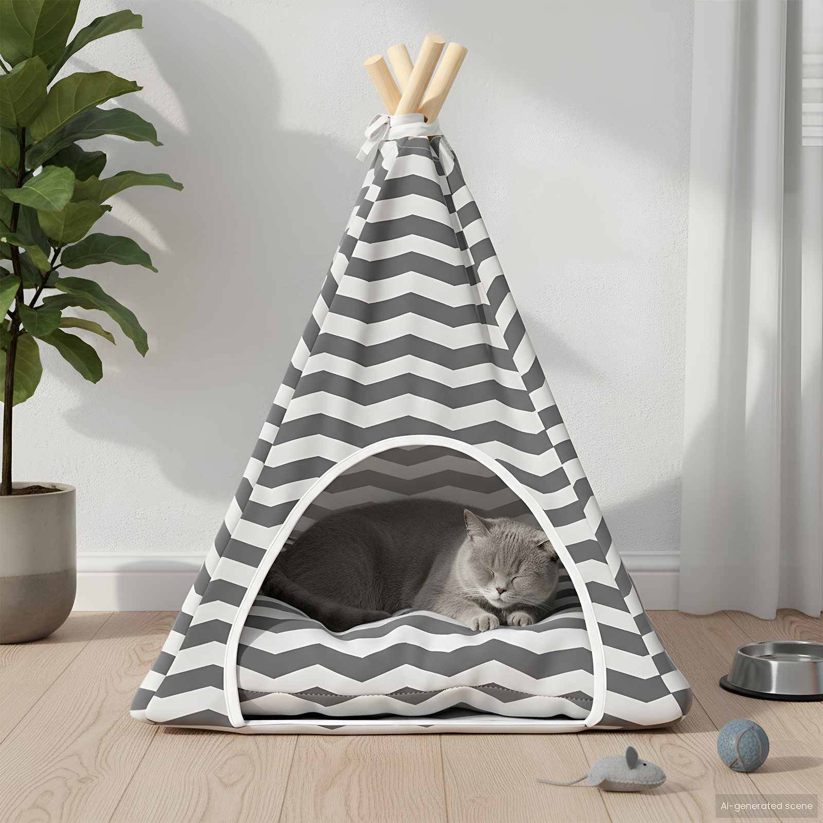 Vidaxl - Teepee pour animaux de compagnie avec coussin 50 x 50 x 60 cm vidaXL 42020256 - Image 4