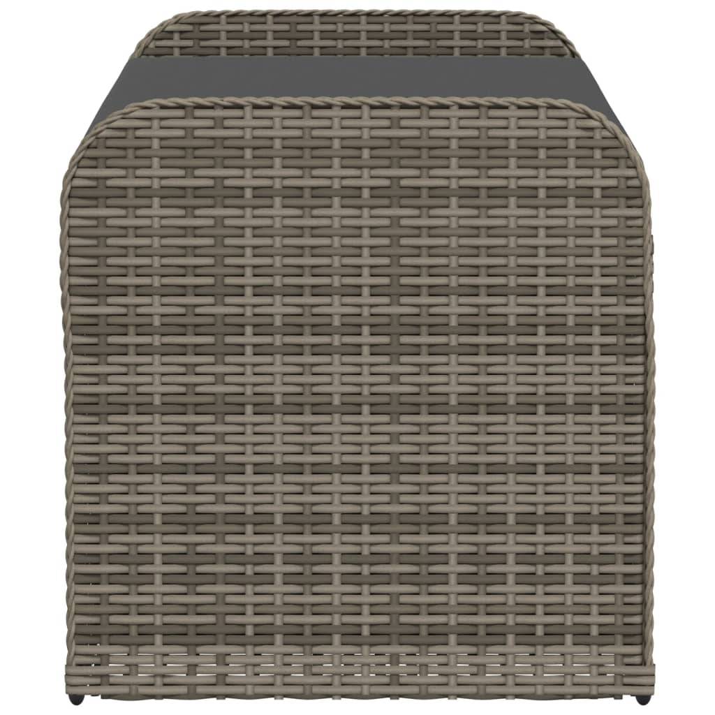 Banc Coffre Rangement Résine Tressée Coussin Assise Terrasse Gris 115cm – ComfortXL Outdoor Living - Image 5