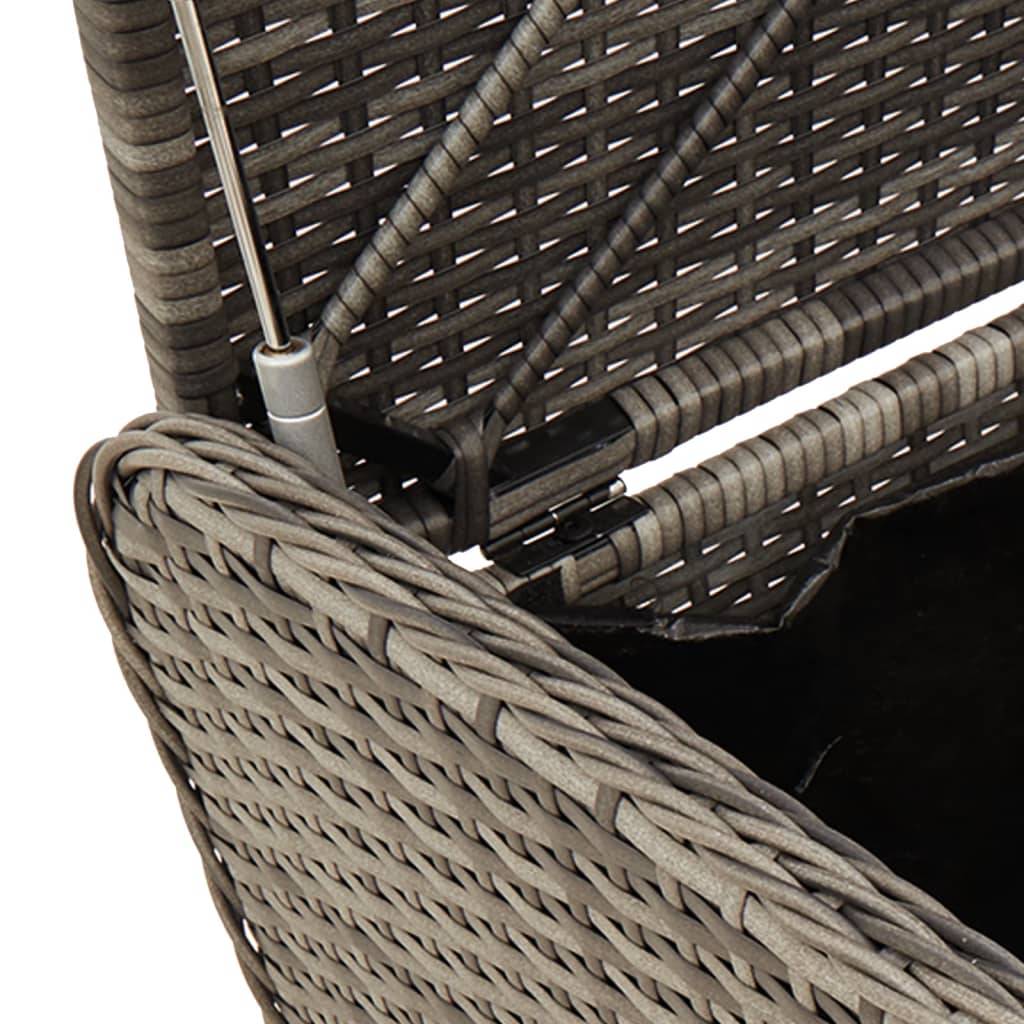 Banc Coffre Rangement Résine Tressée Coussin Assise Terrasse Gris 115cm – ComfortXL Outdoor Living - Image 8