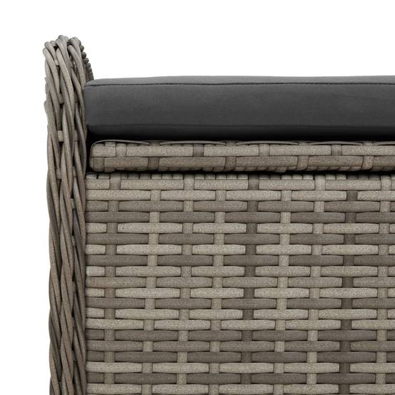 Banc Coffre Rangement Résine Tressée Coussin Assise Terrasse Gris 115cm – ComfortXL Outdoor Living - Image 9