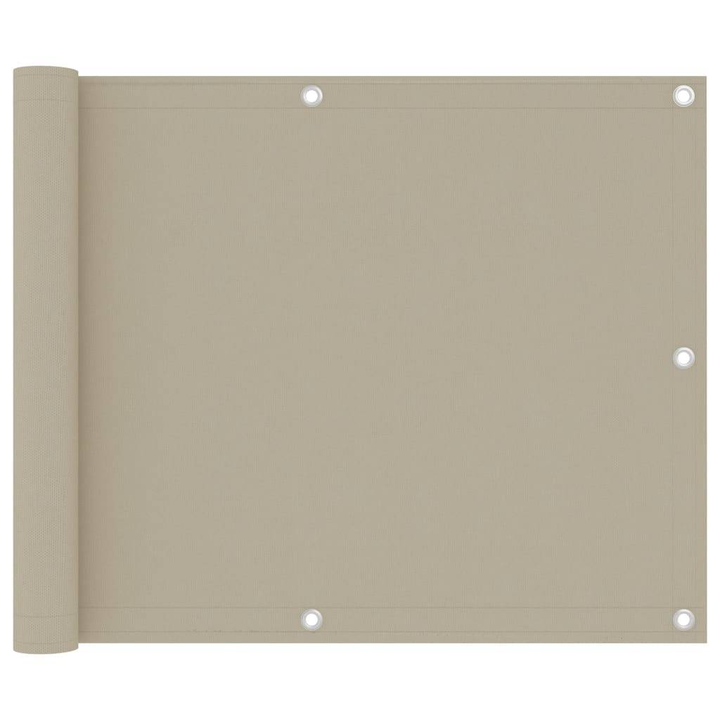 Helloshop26 - Écran de balcon brise pare vue protection confidentialité beige 75 x 500 cm tissu oxford - Image 1