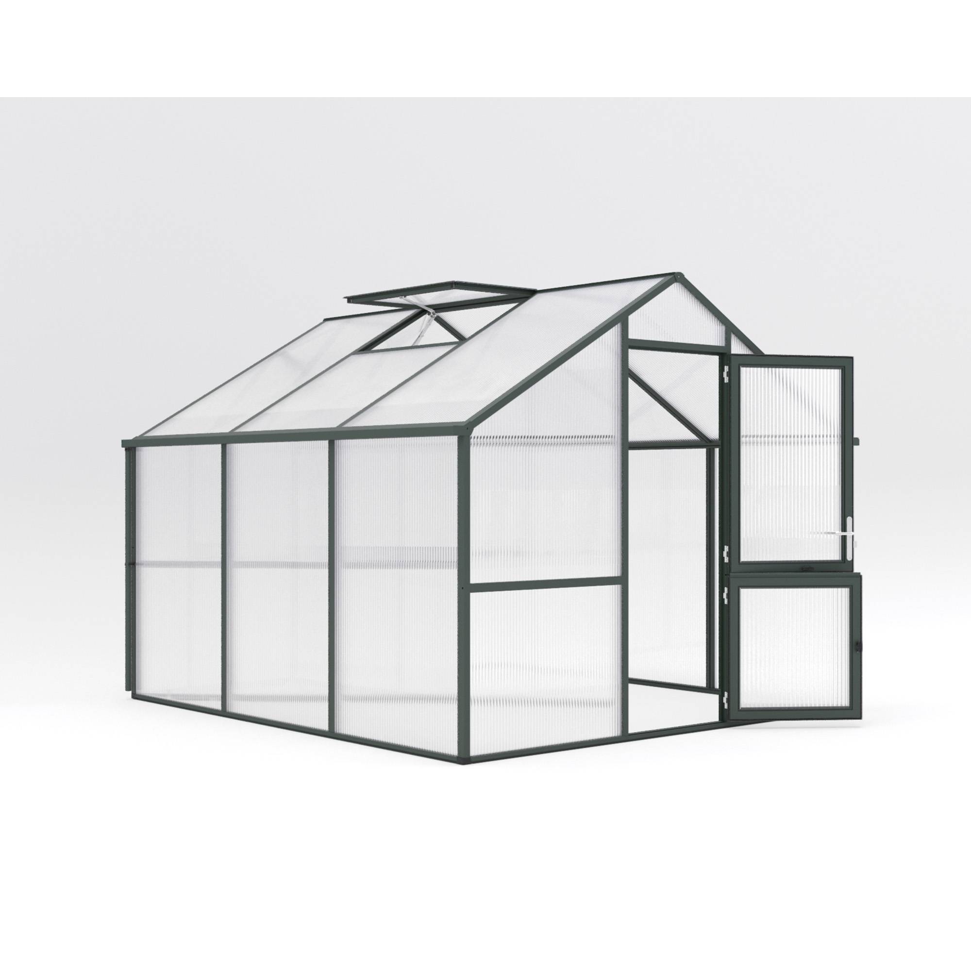 Serre de jardin en verre 9,59m² KGT Nelke III, Vert - Image 1