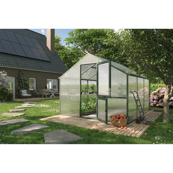 Serre de jardin en verre 9,59m² KGT Nelke III, Vert - Image 3