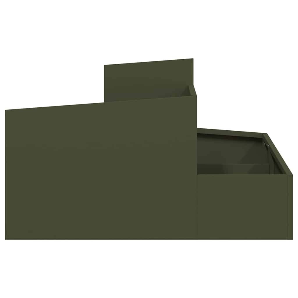 ComfortXL - Grand cache-pot carré en acier Vert olive 80x80 cm – ComfortXL Outdoor Living - Image 6