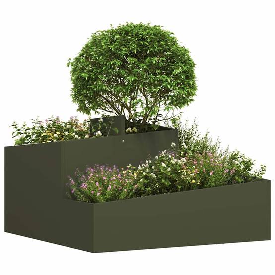 ComfortXL - Grand cache-pot carré en acier Vert olive 80x80 cm – ComfortXL Outdoor Living - Image 3