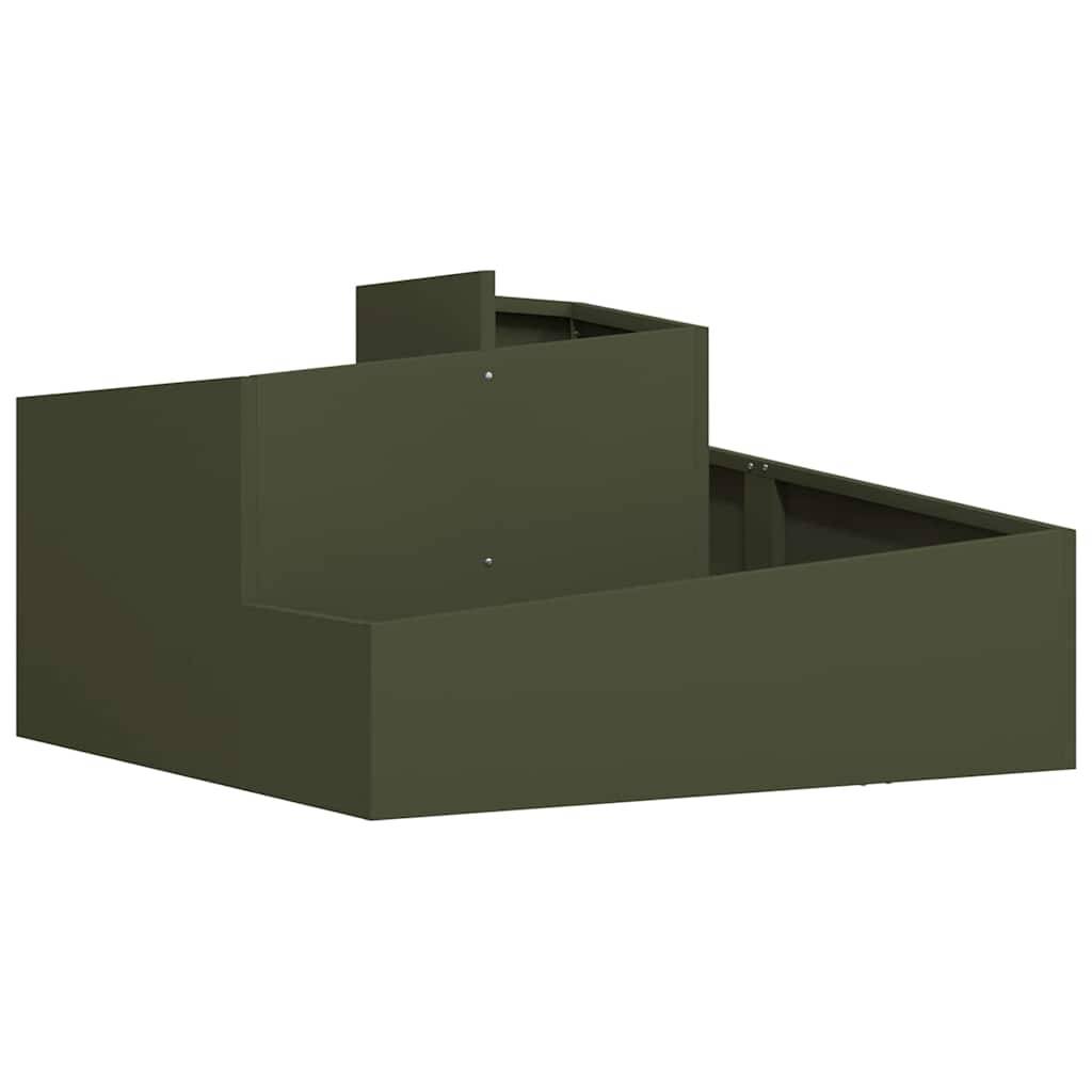 ComfortXL - Grand cache-pot carré en acier Vert olive 80x80 cm – ComfortXL Outdoor Living - Image 2
